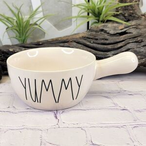 Rae Dunn YUMMY Ceramic Soup Crock with Handle